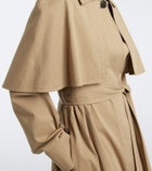 The Row Ayana caped cotton twill trench coat