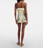 Self-Portrait Floral linen and cotton shorts