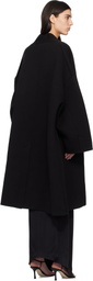 TOM FORD Black Sculptural Interlock Open Coat