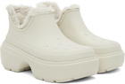 Crocs Off-White Stomp Shorty Ankle Boots