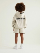 Fear of God Essentials Kids - Logo-Flocked Cotton-Blend Jersey Hoodie - Neutrals