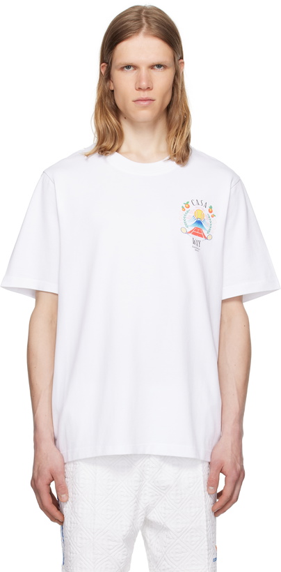 Photo: Casablanca White 'Casa Way' Mountain T-shirt