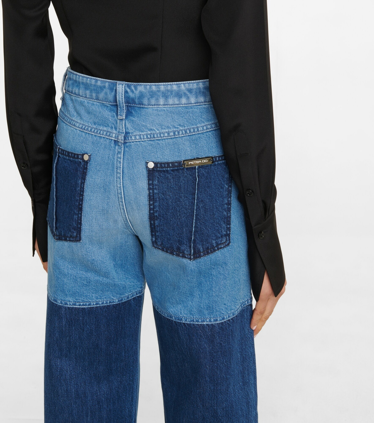 Peter Do - Bicolor high-rise wide-leg jeans