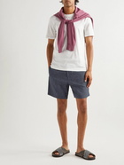 Mr P. - Straight-Leg Chambray Drawstring Shorts - Blue