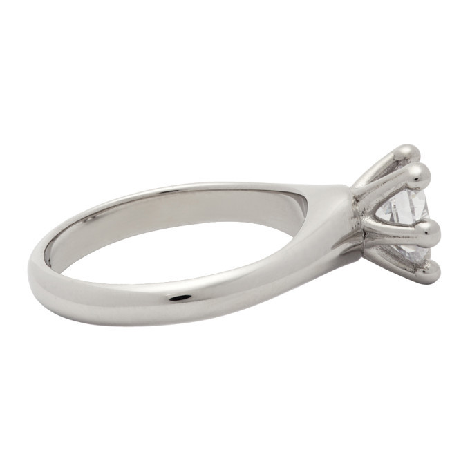 Dheygere Silver Solitare Pinky Ring