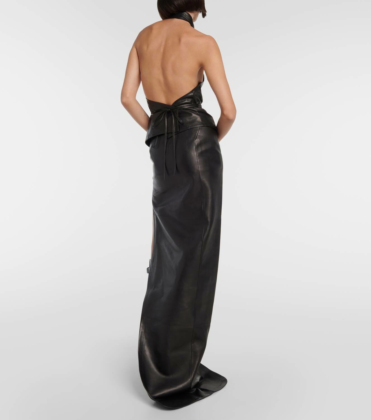 Ann Demeulemeester Halterneck leather top