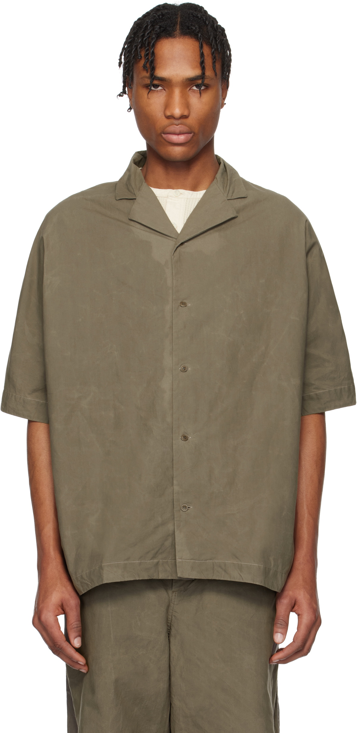 CASEY CASEY Taupe Waga Bowling Shirt