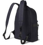 A.P.C. - Savile Logo-Print Tape-Trimmed Tech-Canvas Backpack - Blue