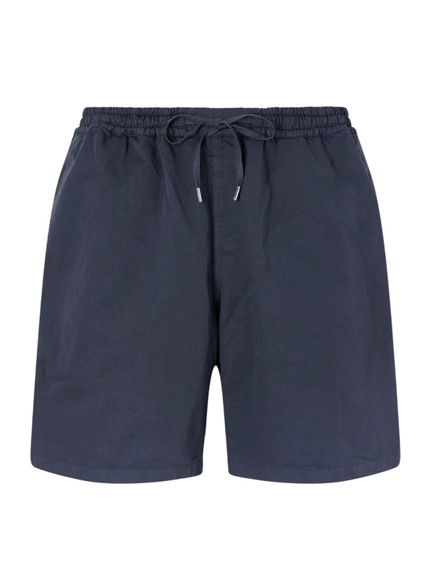 Photo: A Kind Of Guise - Volta Straight-Leg Cotton and Linen-Blend Drawstring Shorts - Blue