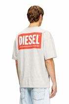 Diesel Cotton T-shirt with Diesel Biscotto print - T-Shirts Mens in Grey
