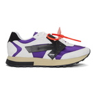 Off-White White and Purple HG Runner Sneakers