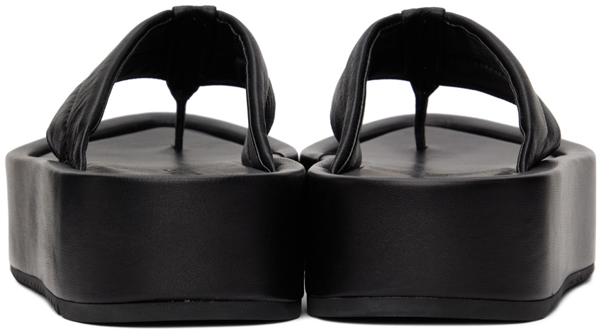 DRAE Black Leather Sandals