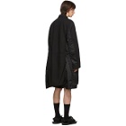 Sacai Black Fabric Combo Coat