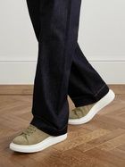 McQueen - Leather-Trimmed Suede Sneakers - Brown