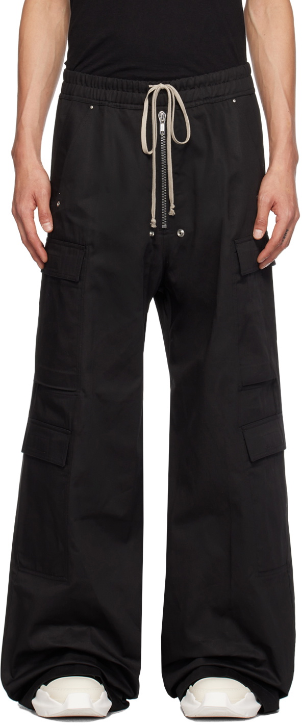 Rick Owens DRKSHDW Black Double Jumbo Belas Cargo Pants Rick