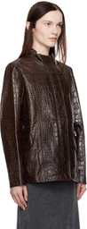 Saks Potts Brown Baba Leather Jacket