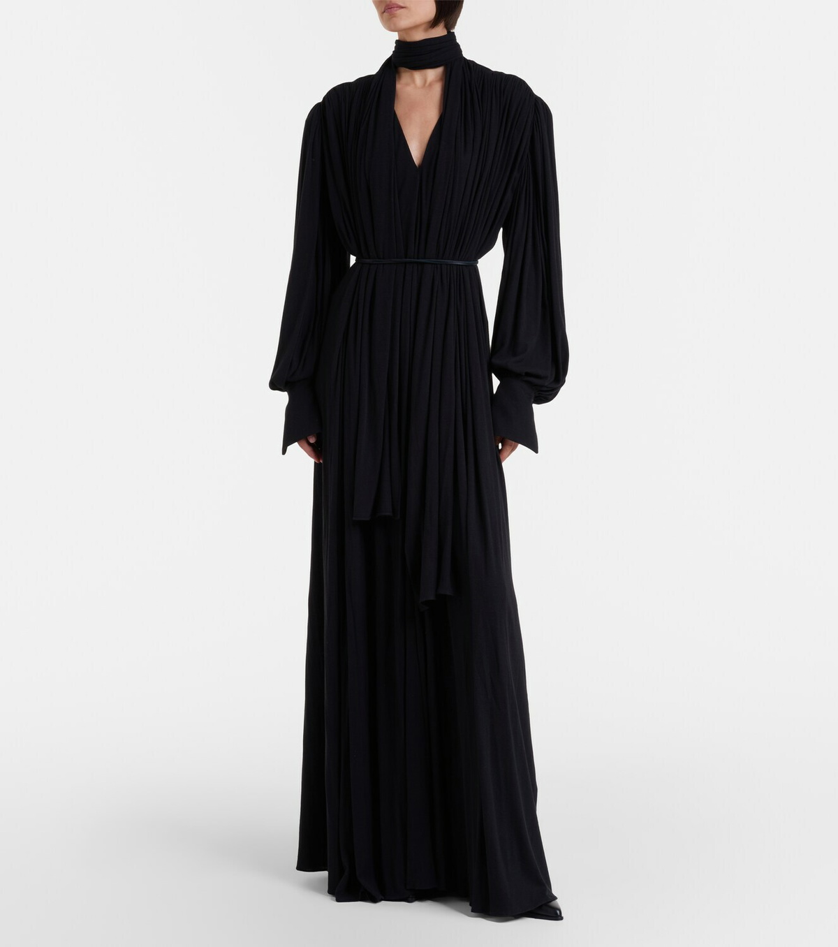 Calvin Klein Collection Yasmine scarf-detail cotton-blend maxi gown