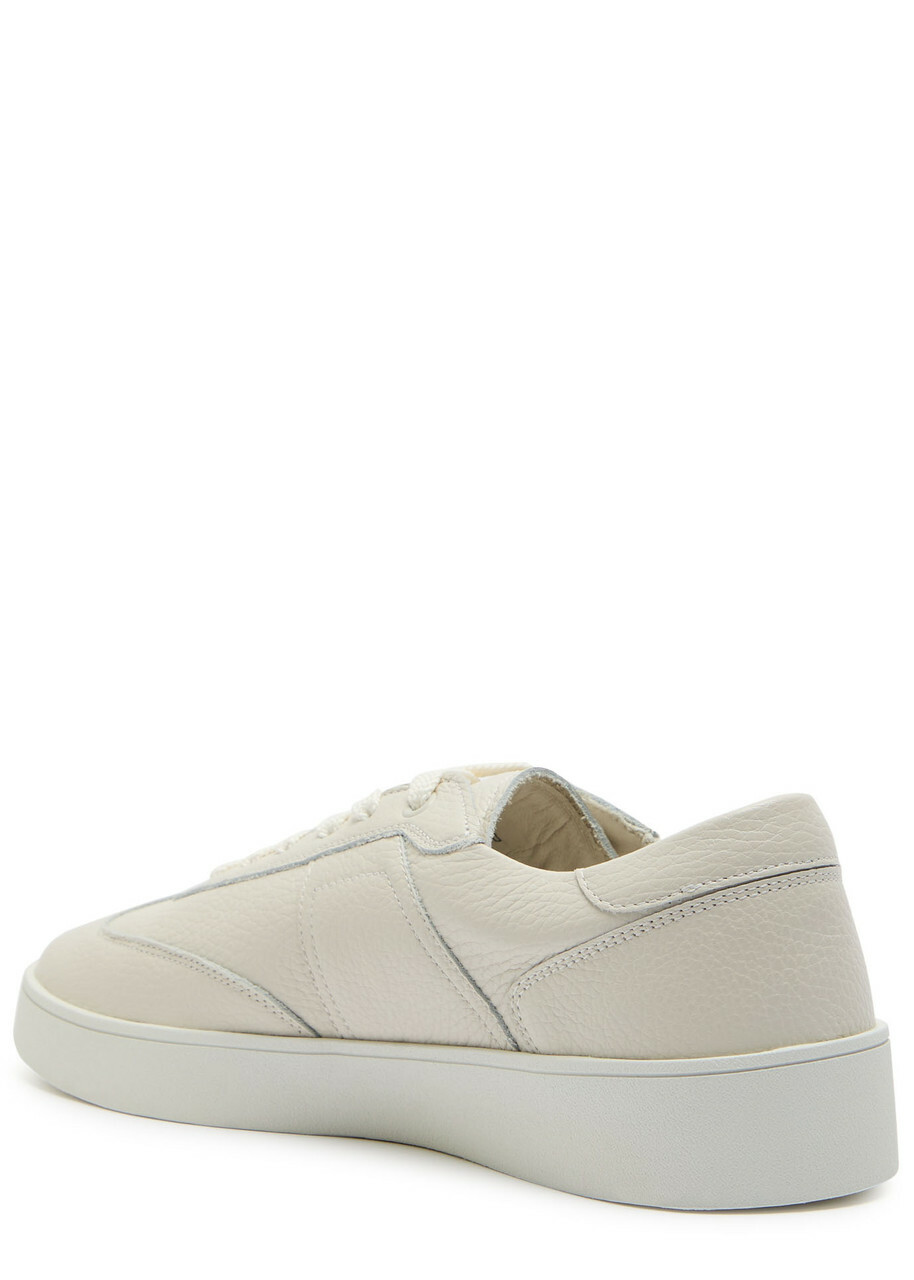 Jude Llow Pierre Panelled Grained Leather Sneakers White