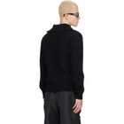 Jil Sander Black LS High Zipped Neck Sweater