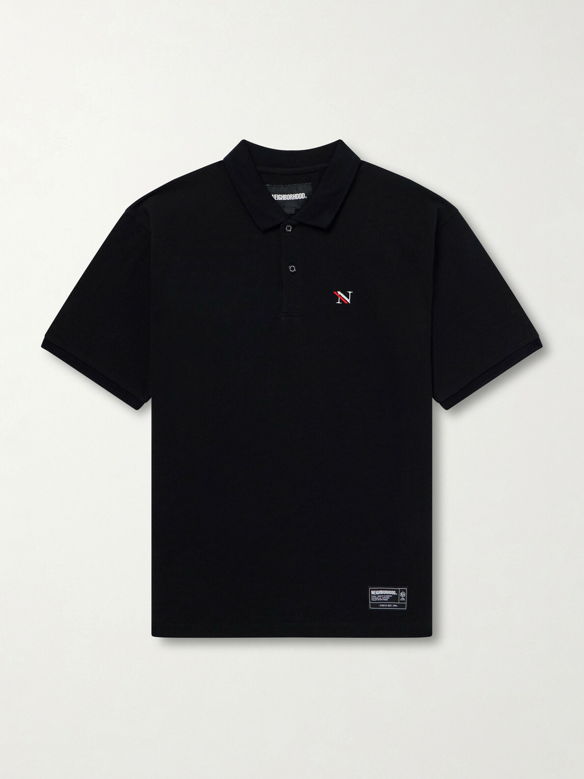 Neighborhood - Logo-Appliquéd Embroidered Cotton-Piqué Polo Shirt - Black