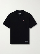 Neighborhood - Logo-Appliquéd Embroidered Cotton-Piqué Polo Shirt - Black