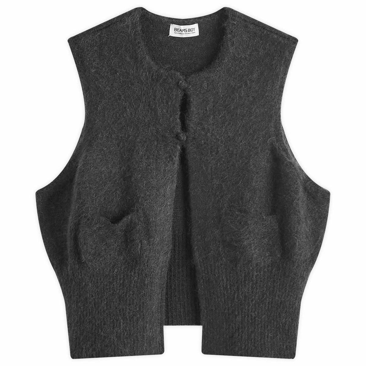 Beams Boy Women's G. Button Vest in Charcoal.G 
