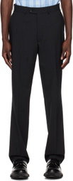PALMER Black Pinstripe Trousers