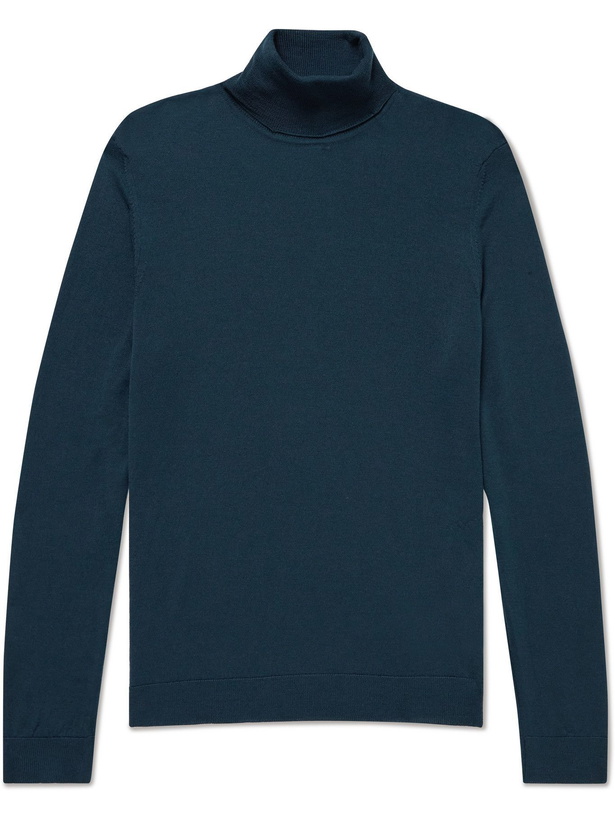 Photo: NN07 - Richard Wool Rollneck Sweater - Blue