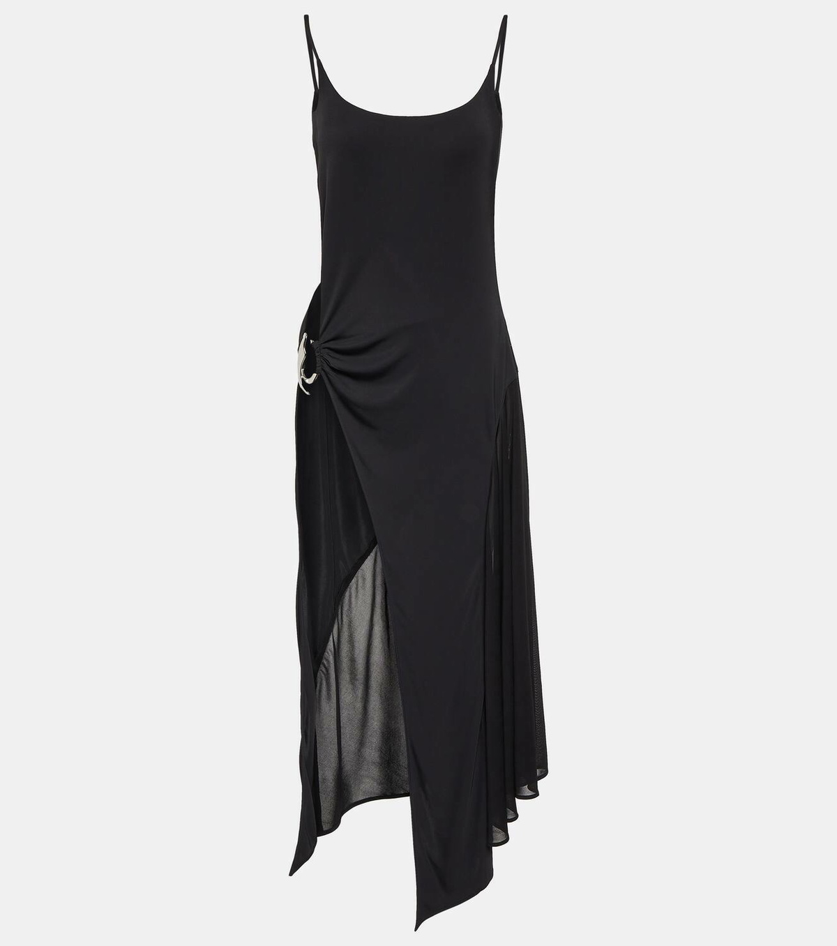 asymmetric pattern dress Asymmetrical Luxe Cutout High Slit Maxi Dress – Donny's Angel main image 1