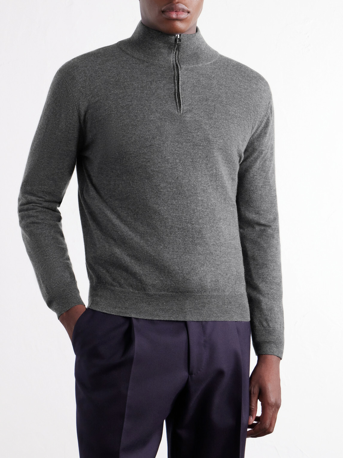 Canali - Cashmere Half-Zip Sweater - Gray