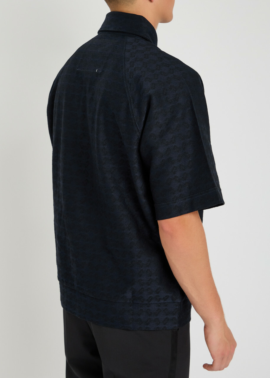 Givenchy Patterned-intarsia Cotton Polo Shirt Black