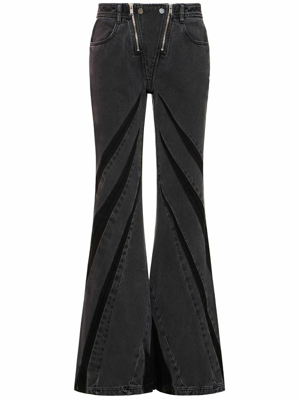 Photo: DION LEE - Flared Zip Low Rise Denim Jeans