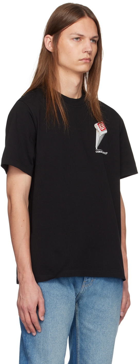 【関税込み】Casablanca ブラック Leaning Column Tシャツ Casablanca Leaning Column t-shirt | Black | FARFETCH