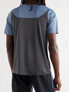 ON - Performance Colour-Block Stretch-Mesh T-Shirt - Blue