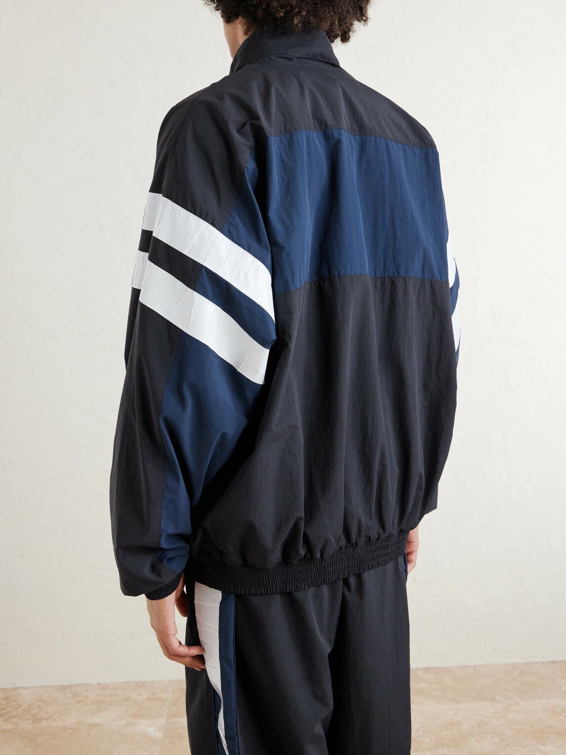 VETEMENTS - Logo-Embroidered Colour-Block Shell Track Jacket - Black