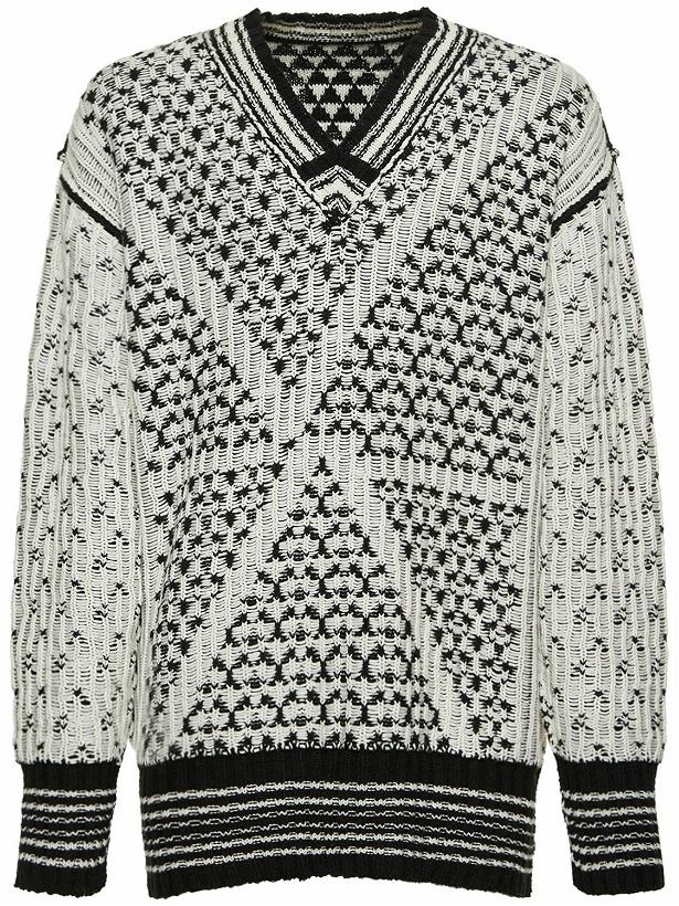 Photo: MM6 MAISON MARGIELA - Reversible Cotton Jacquard Knit Sweater