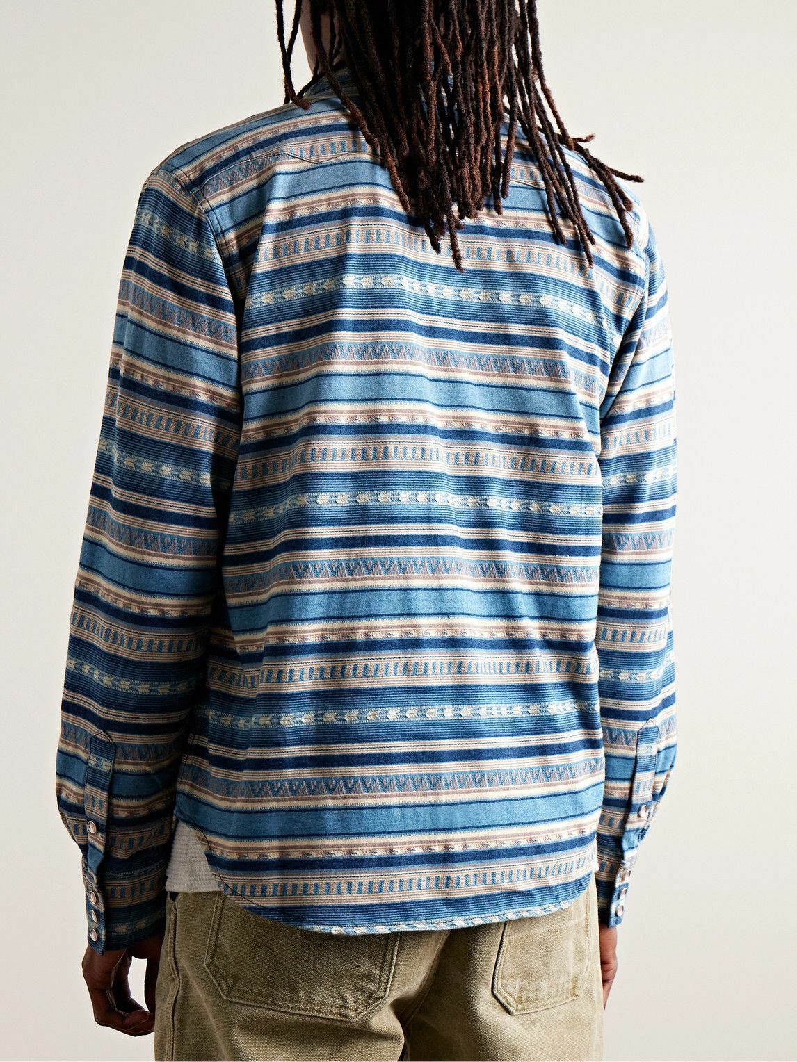 RRL - Cotton-Jacquard Western Shirt - Blue RRL