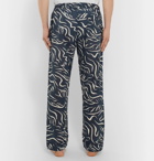 Desmond & Dempsey - Printed Cotton Pyjama Trousers - Petrol