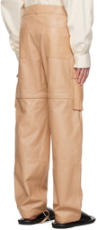 ANDREĀDAMO Brown Convertible Leather Pants