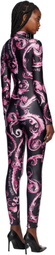 Versace Jeans Couture Black & Purple Chromo Couture Catsuit