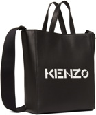 Kenzo Black Leather Mini Logo Tote