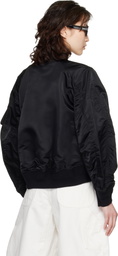 sacai Black Nylon Twill & Knit Cardigan