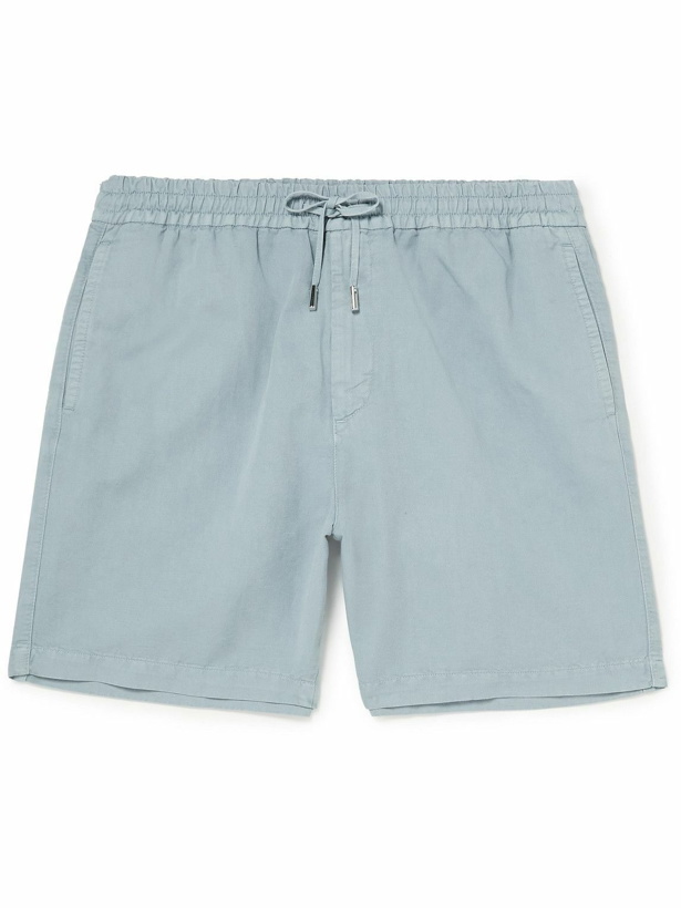 Photo: Mr P. - Cotton and Linen-Blend Twill Drawstring Shorts - Blue