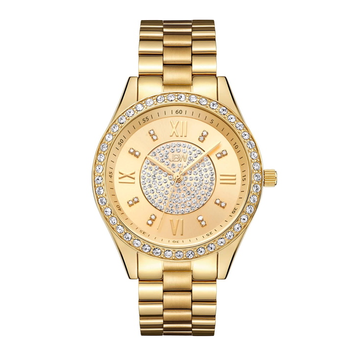 Photo: JBW Mondrian Gold Diamond Dial 18kt Gold Plated Stainless Steel Ladies Watch J6303B