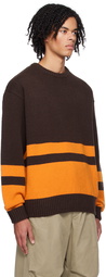 BEAMS PLUS Brown Horizontal Stripe Sweater