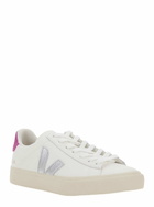 Veja campo White Low Top Sneakers With Contrasting Heel With Logo Lettering And Logo Patch On The Side In Leather Unisex
