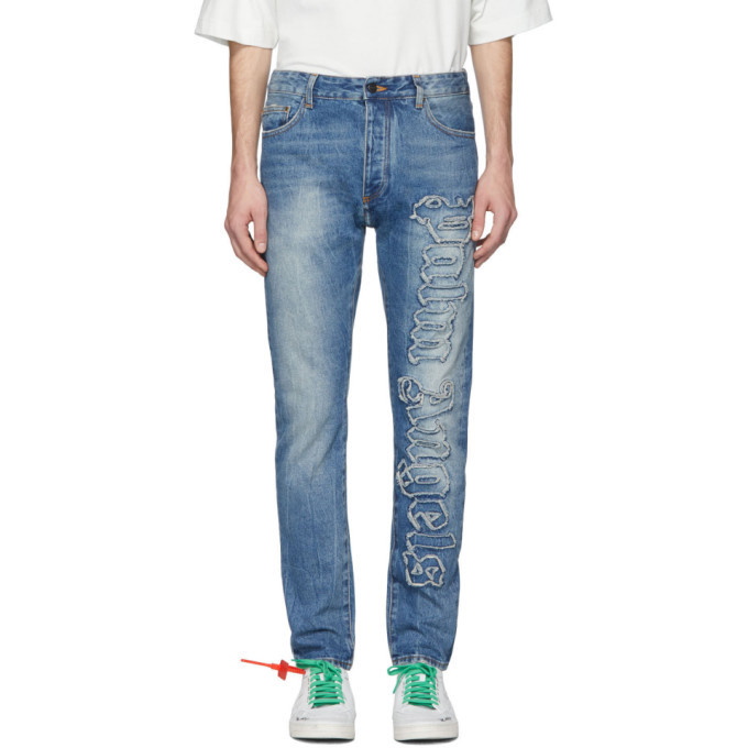 baai Taille Meisje Palm Angels Blue Indaco Jeans Palm Angels