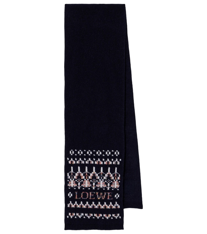 Photo: Loewe Logo sequined wool-blend jacquard scarf