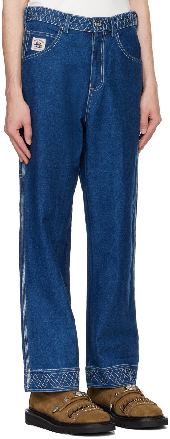 Bode Blue Embroidered Knolly Brook Jeans