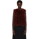Yves Salomon Brown Cropped Feather Gilet Vest